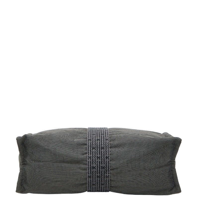 Hermes Her Line Clutch Bag Second Bag Grey Black Canvas Women Hermes