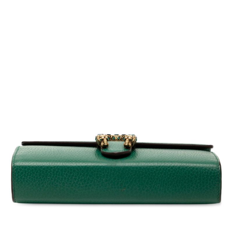 Gucci Duonisos Chain Shoulder Bag Wallet Bag 401231 Green Leather Women's Gucci