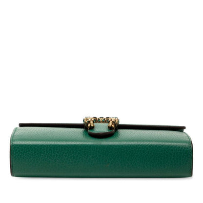 Gucci Duonisos Chain Shoulder Bag Wallet Bag 401231 Green Leather Women's Gucci