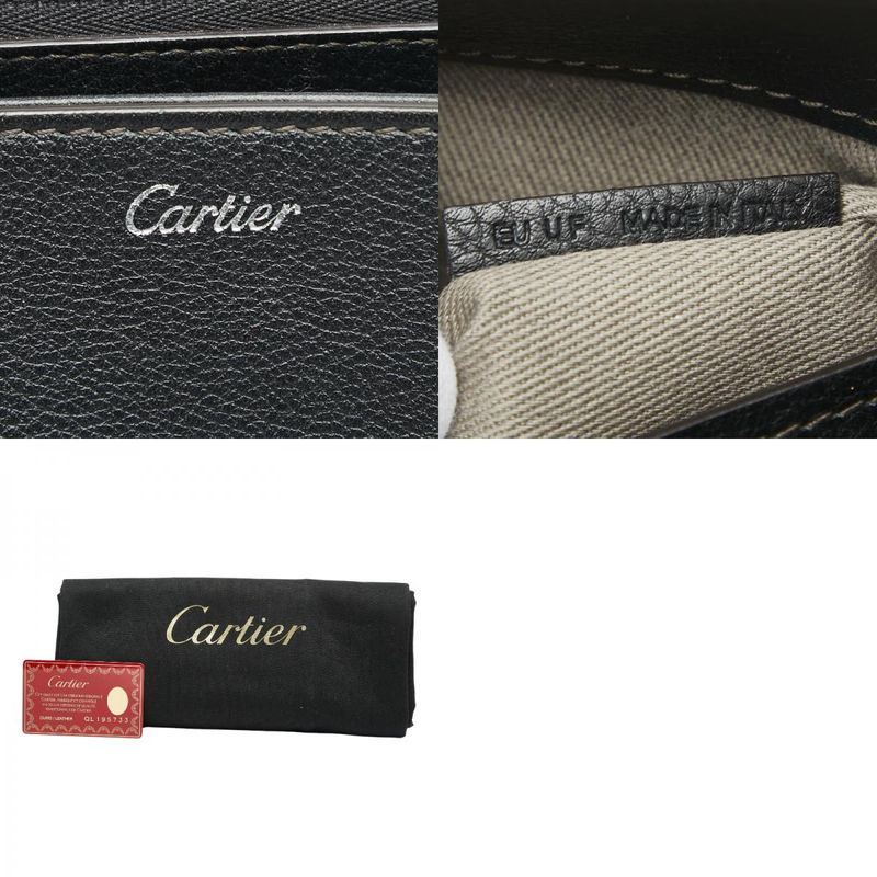 Cartier C De Cartier Handbag Shoulder Bag 2WAY Black Leather Ladies Cartier
