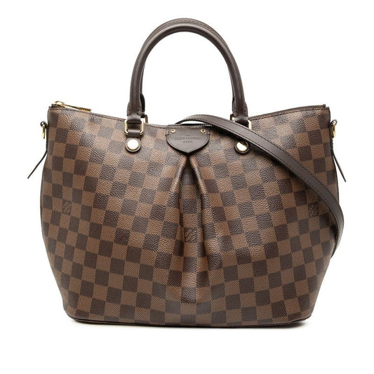 Louis Vuitton Damier Sienna MM Handbag Shoulder Bag 2WAY N41546 Ebène Brown PVC