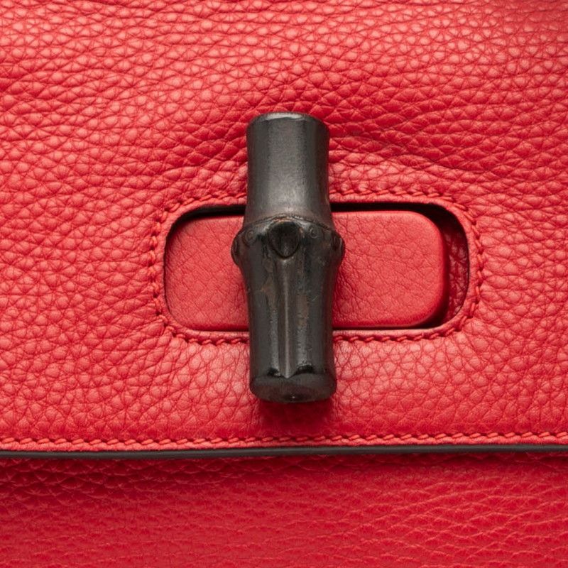 Gucci Bamboo Daily Handbag Shoulder Bag 2WAY 392013 Red Leather Ladies Gucci