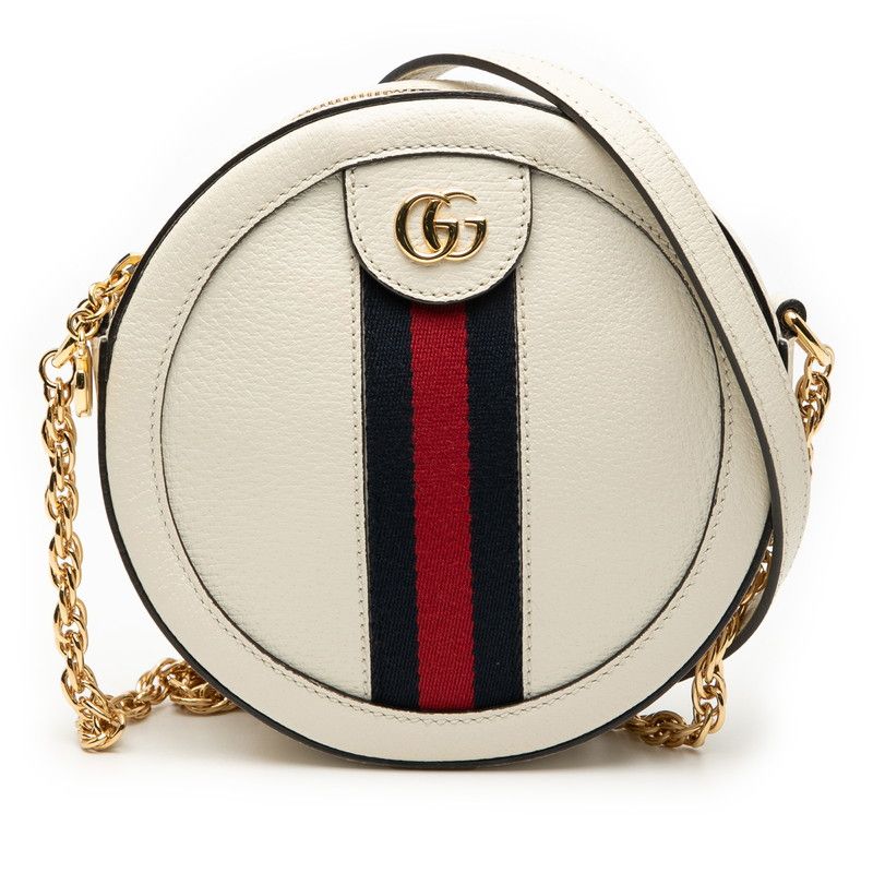 Gucci Ophidia Crossbody Chain Shoulder Bag 550618 White Leather Women's Gucci