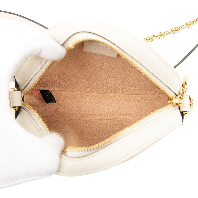 Gucci Ophidia Crossbody Chain Shoulder Bag 550618 White Leather Women's Gucci