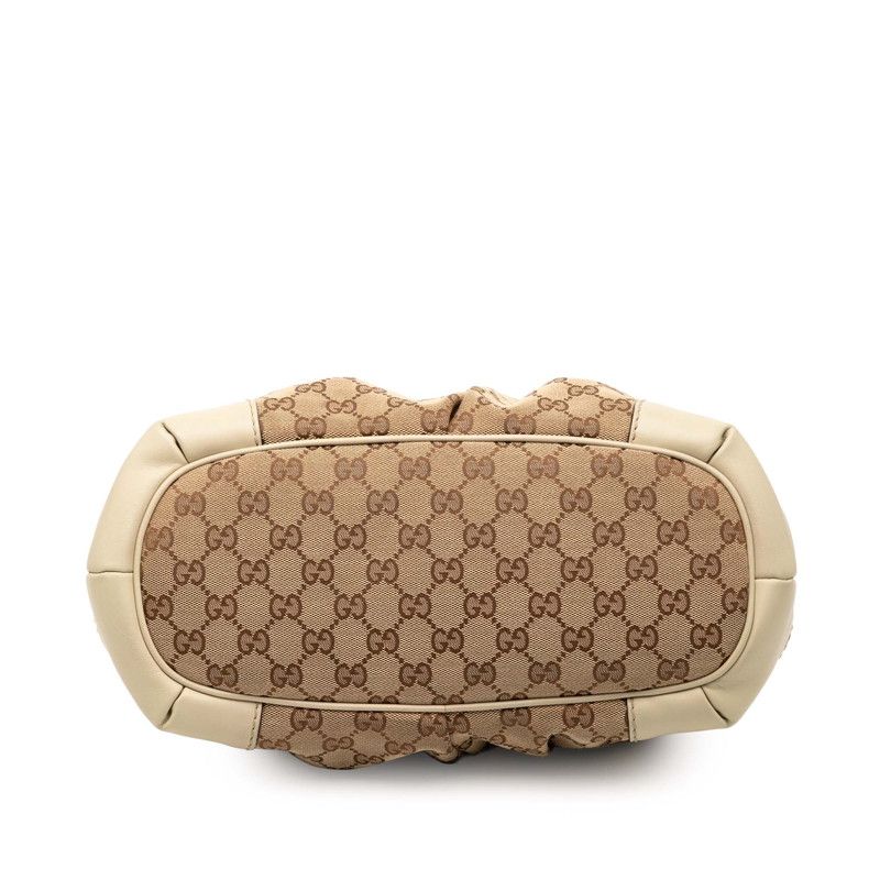 Gucci GG Canvas Handbag Shoulder Bag 2WAY 247902 Beige White Canvas Leather