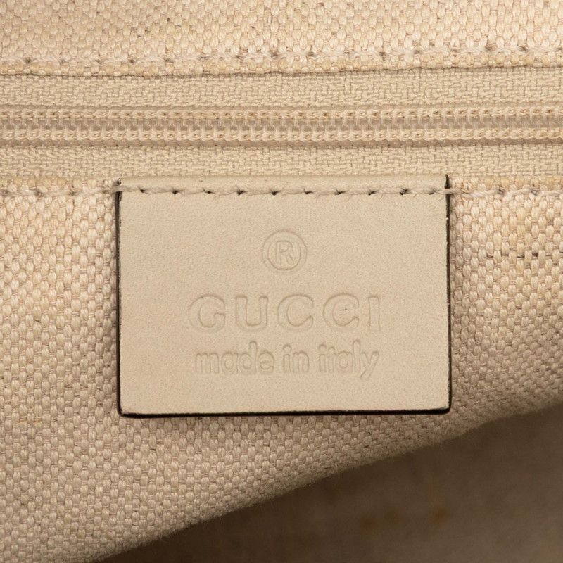 Gucci GG Canvas Handbag Shoulder Bag 2WAY 247902 Beige White Canvas Leather