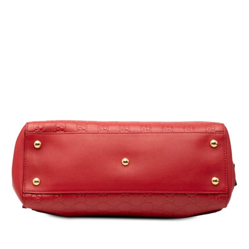 Guccissima Chain Tote Bag 453773 Red Leather Women's Gucci