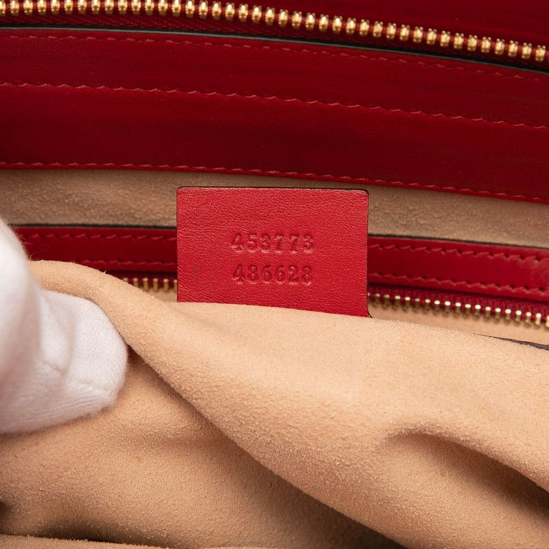 Guccissima Chain Tote Bag 453773 Red Leather Women's Gucci