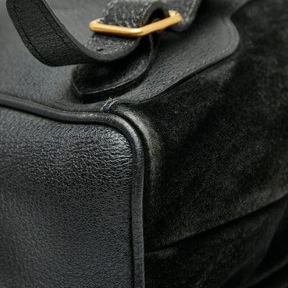 Gucci Bamboo Backpack 003 2058 0016 Black Suede Leather Women's Gucci