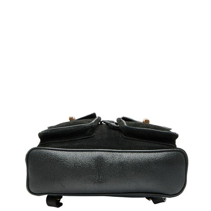 Gucci Bamboo Backpack 003 2058 0016 Black Suede Leather Women's Gucci