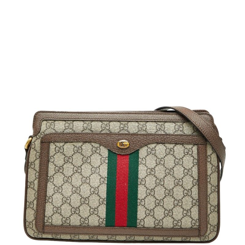 Gucci GG Supreme Sherry Line Crossbody Shoulder Bag 523534 Beige Multicolor PVC