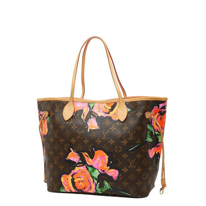 Louis Vuitton Monogram Rose Neverfull MM Tote Handbag M48613 Brown Multicolor