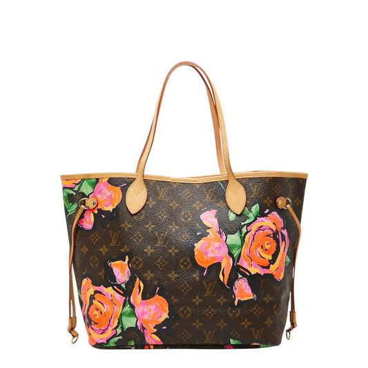 Louis Vuitton Monogram Rose Neverfull MM Tote Handbag M48613 Brown Multicolor