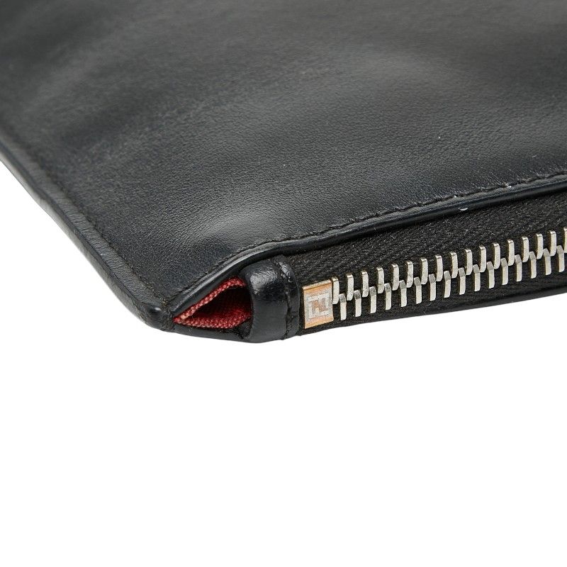 Fendi Monster Bug's Eye Clutch Bag Second Bag Pouch 7n0078 Black Leather Women