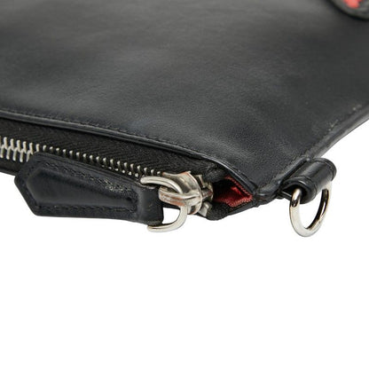 Fendi Monster Bug's Eye Clutch Bag Second Bag Pouch 7n0078 Black Leather Women