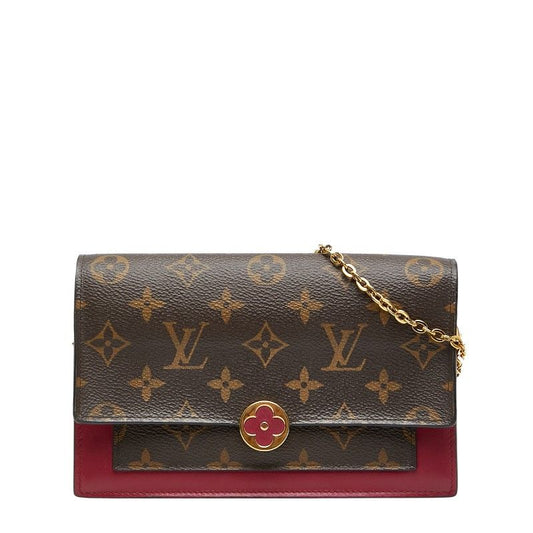 Louis Vuitton Monogram Portefeuille Fleur Chain Wallet Shoulder Bag M67404