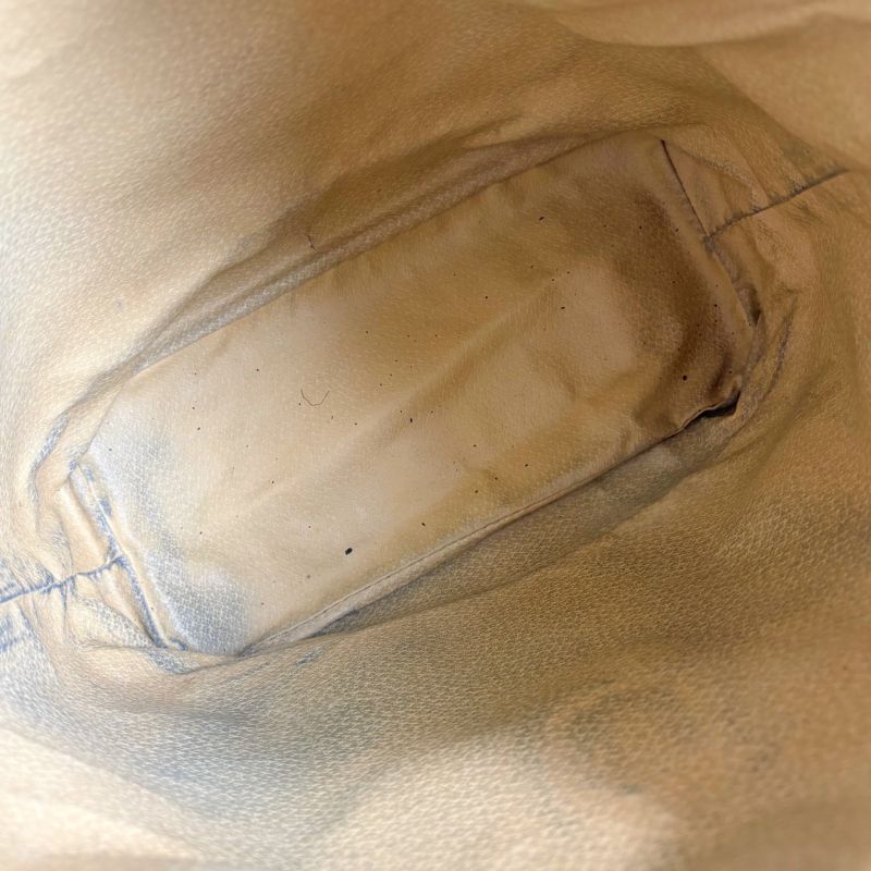 Celine Draw String Shape Shoulder Bag Macadam Pattern Brown Pvcleather Vintage