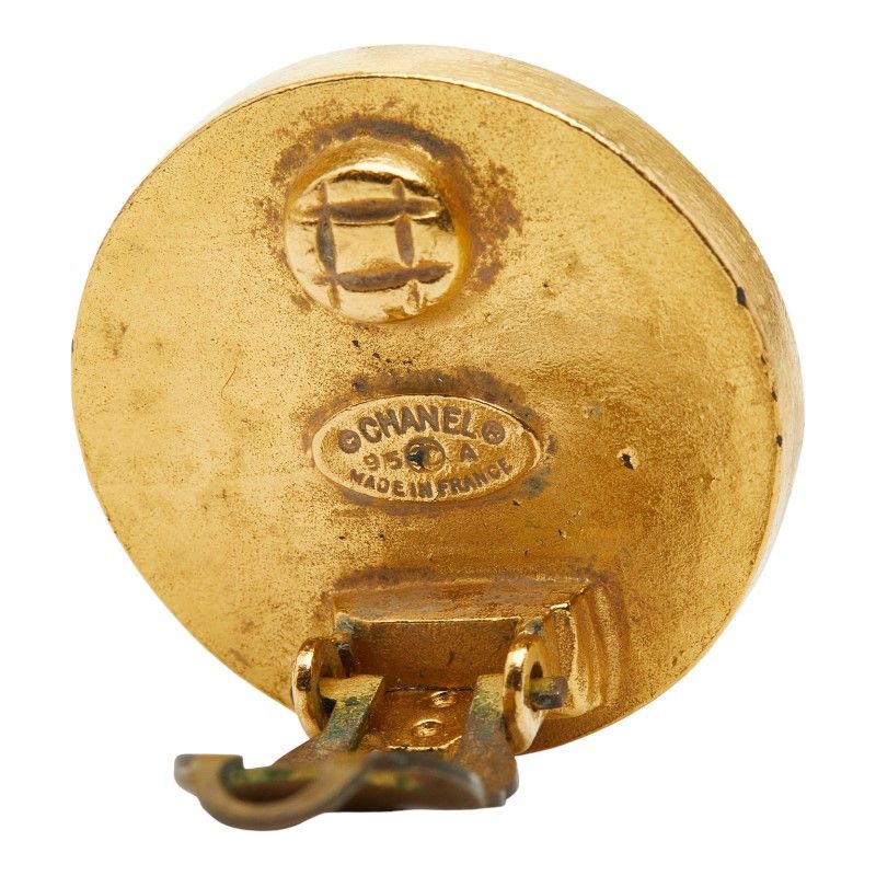 Chanel Coco Mark Gold Blue Plated Ladies Chanel