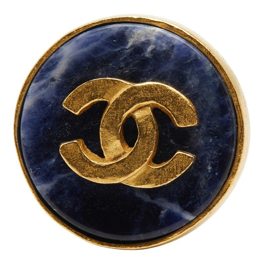 Chanel Coco Mark Gold Blue Plated Ladies Chanel