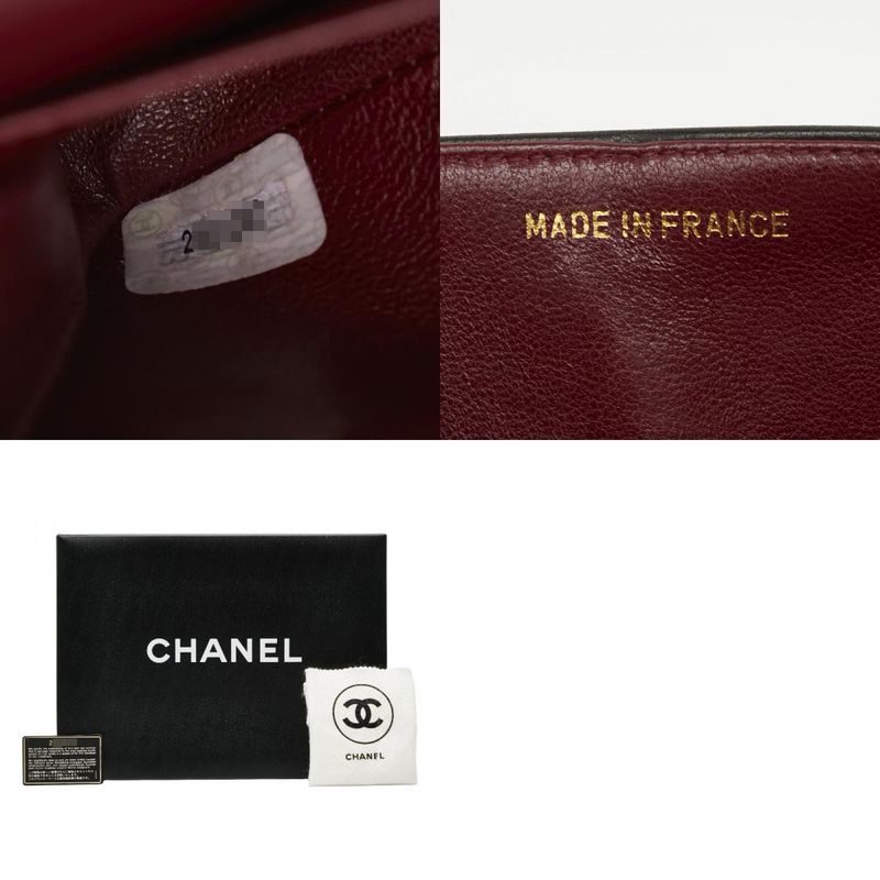 Chanel Coco Mark Matelasse 23 Double Flap Chain Shoulder Bag Black Lambskin