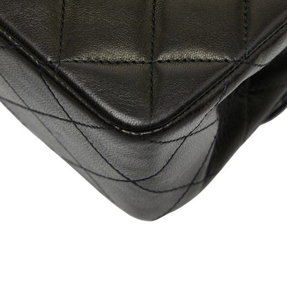 Chanel Coco Mark Matelasse 23 Double Flap Chain Shoulder Bag Black Lambskin