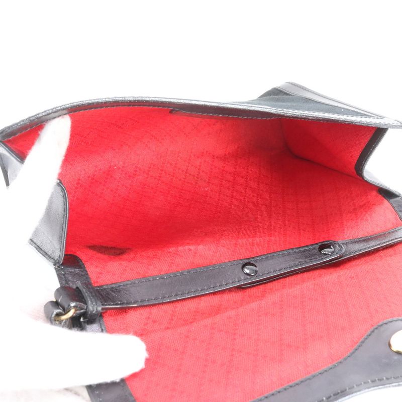 Vintage Old Gucci GG Canvas Sherry Line 37-039 Leather Shoulder Bag Crossbody