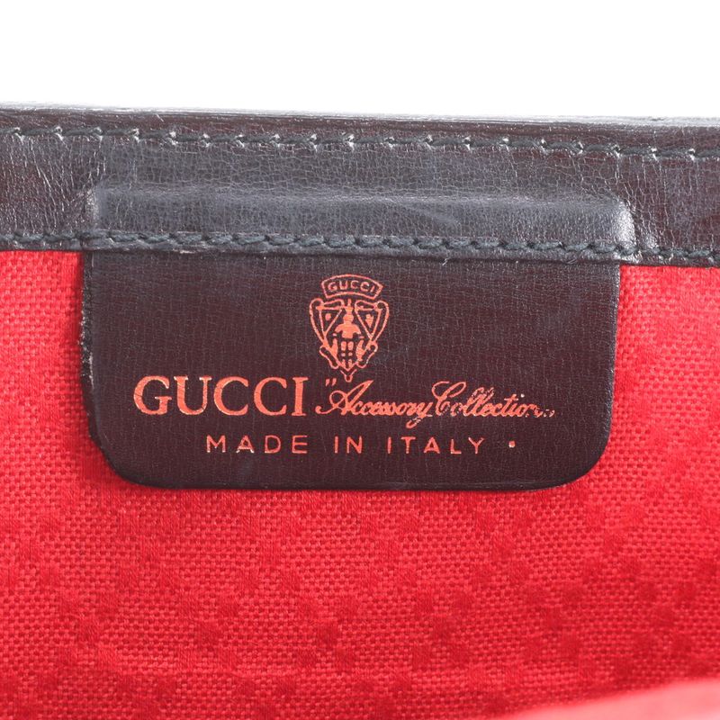 Vintage Old Gucci GG Canvas Sherry Line 37-039 Leather Shoulder Bag Crossbody