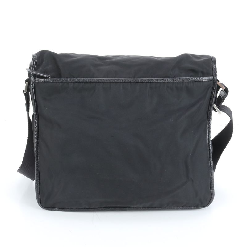 Prada Tessuto Nylon Triangle Logo Leather Shoulder Bag Crossbody Messenger