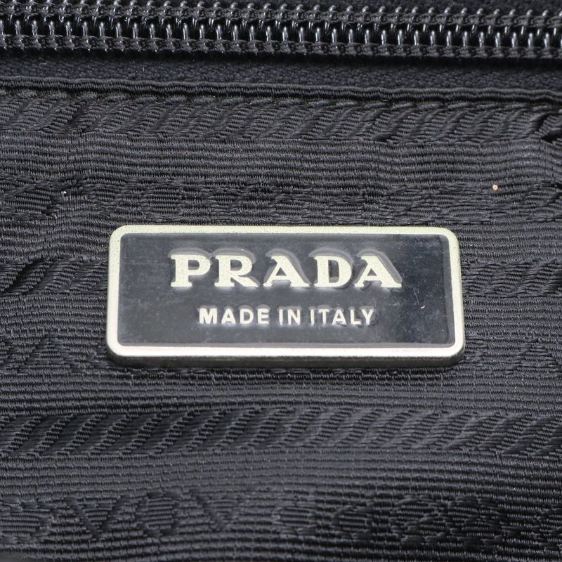 Prada Tessuto Nylon Triangle Logo Leather Shoulder Bag Crossbody Messenger