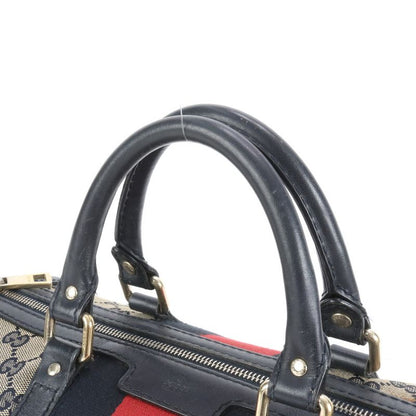 Gucci GG Canvas Leather 2WAY Shoulder Bag Mini Boston Crossbody 247205 Hand