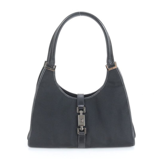 Gucci Jackie Leather Tote Bag Shoulder 002 1067 Black Silver Hardware Women's