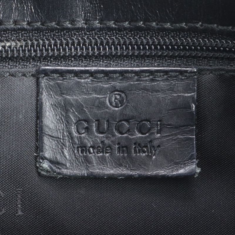 Gucci Jackie Leather Tote Bag Shoulder 002 1067 Black Silver Hardware Women's