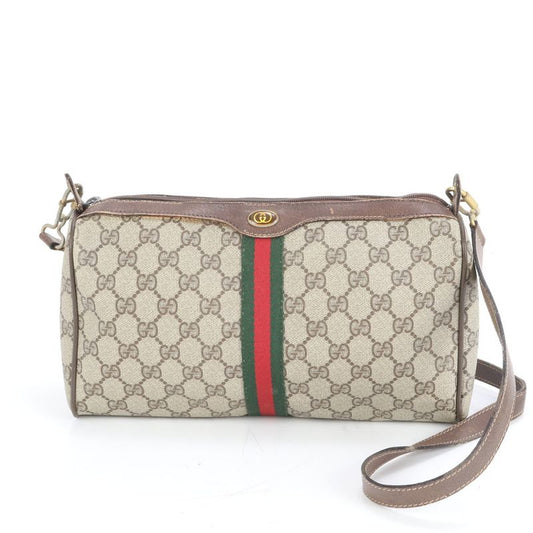 Vintage Old Gucci GG Supreme Sherry Line Leather Shoulder Bag Crossbody Women