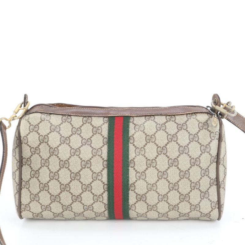 Vintage Old Gucci GG Supreme Sherry Line Leather Shoulder Bag Crossbody Women