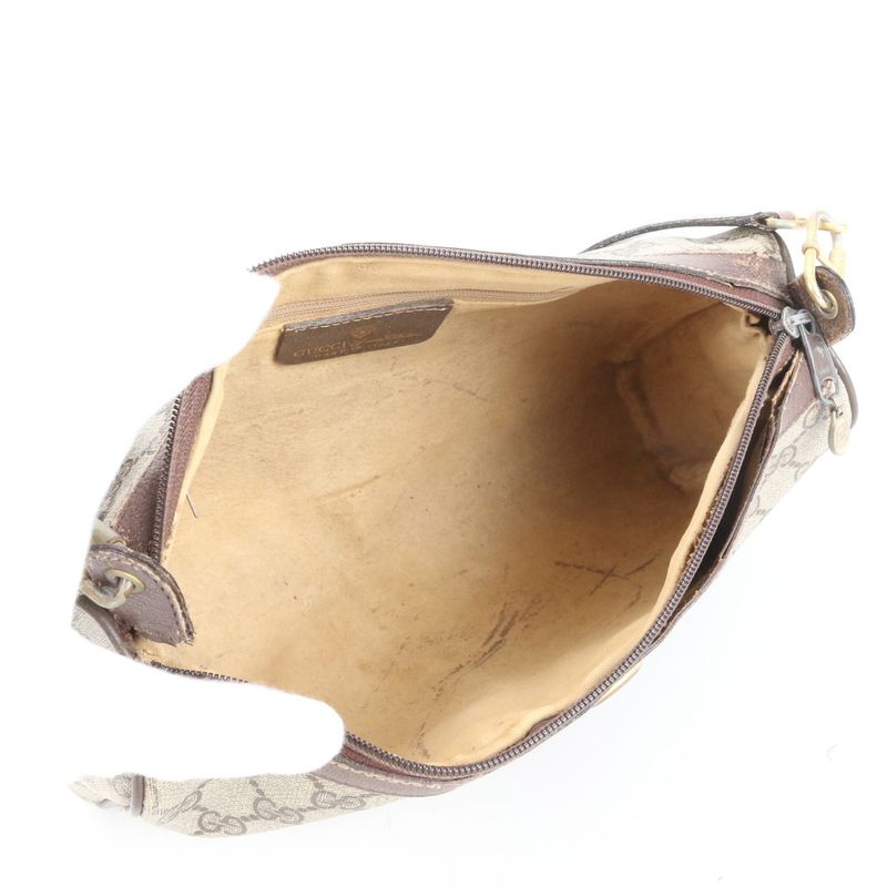 Vintage Old Gucci GG Supreme Sherry Line Leather Shoulder Bag Crossbody Women