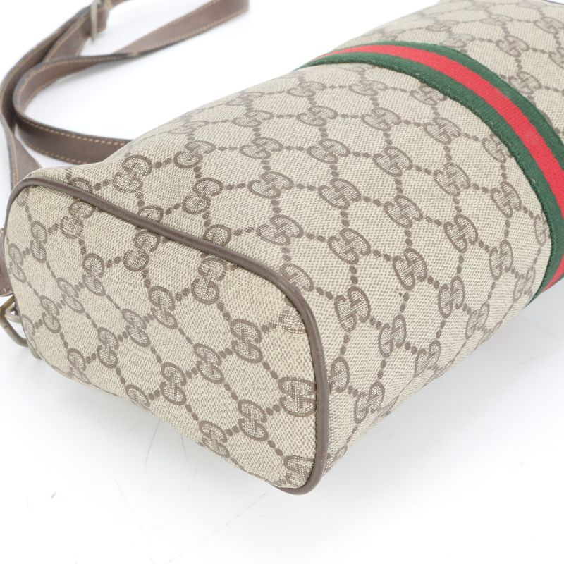 Vintage Old Gucci GG Supreme Sherry Line Leather Shoulder Bag Crossbody Women