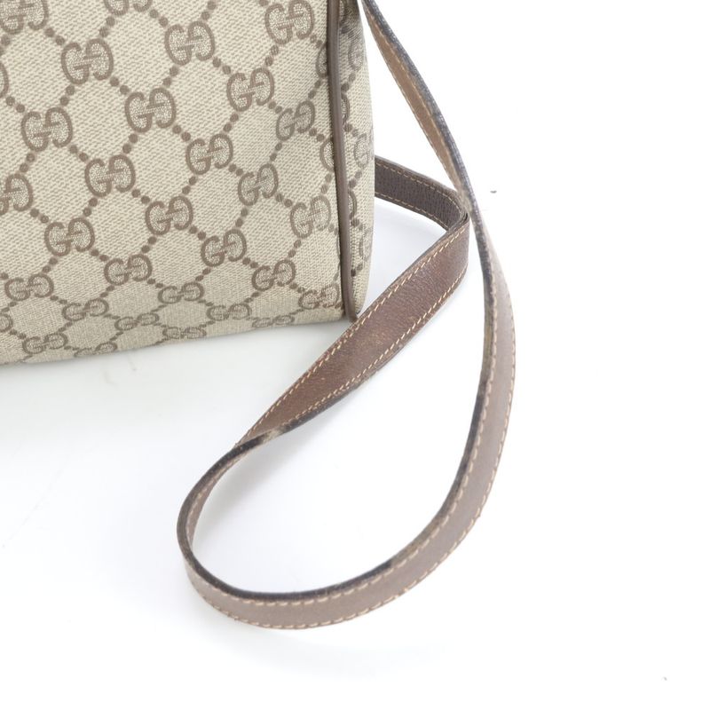 Vintage Old Gucci GG Supreme Sherry Line Leather Shoulder Bag Crossbody Women