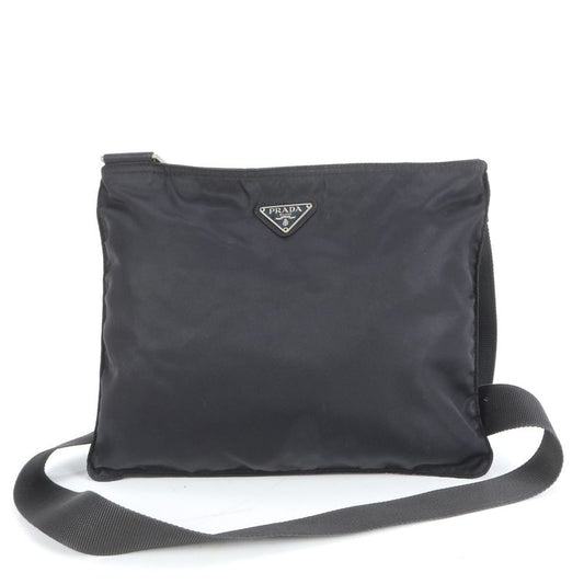 Prada Tessuto Nylon Triangle Logo Leather Shoulder Bag Crossbody Messenger