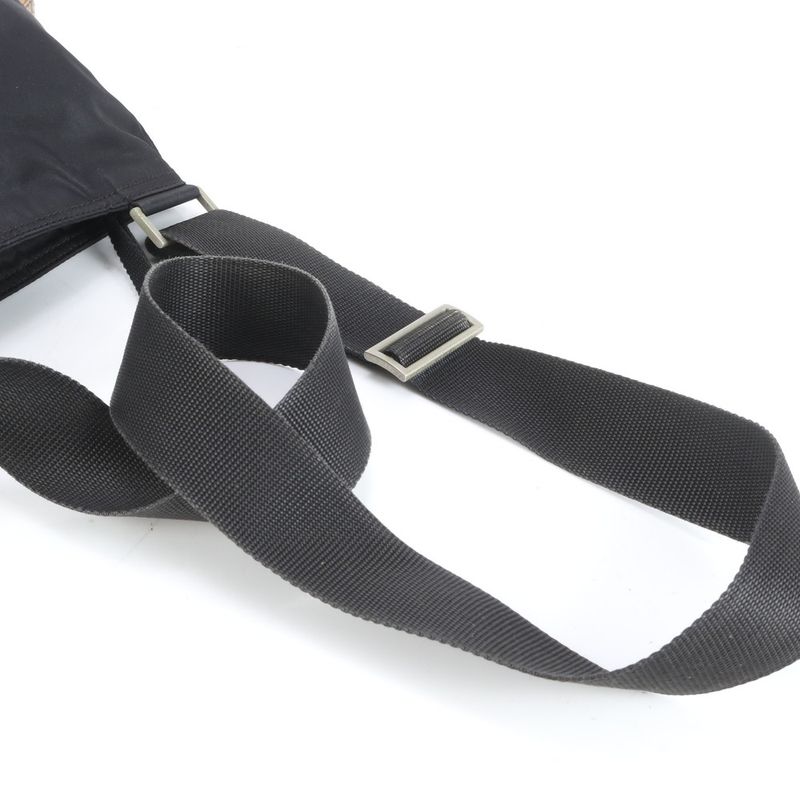 Prada Tessuto Nylon Triangle Logo Leather Shoulder Bag Crossbody Messenger