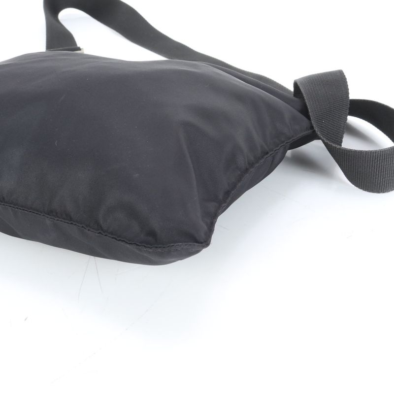 Prada Tessuto Nylon Triangle Logo Leather Shoulder Bag Crossbody Messenger