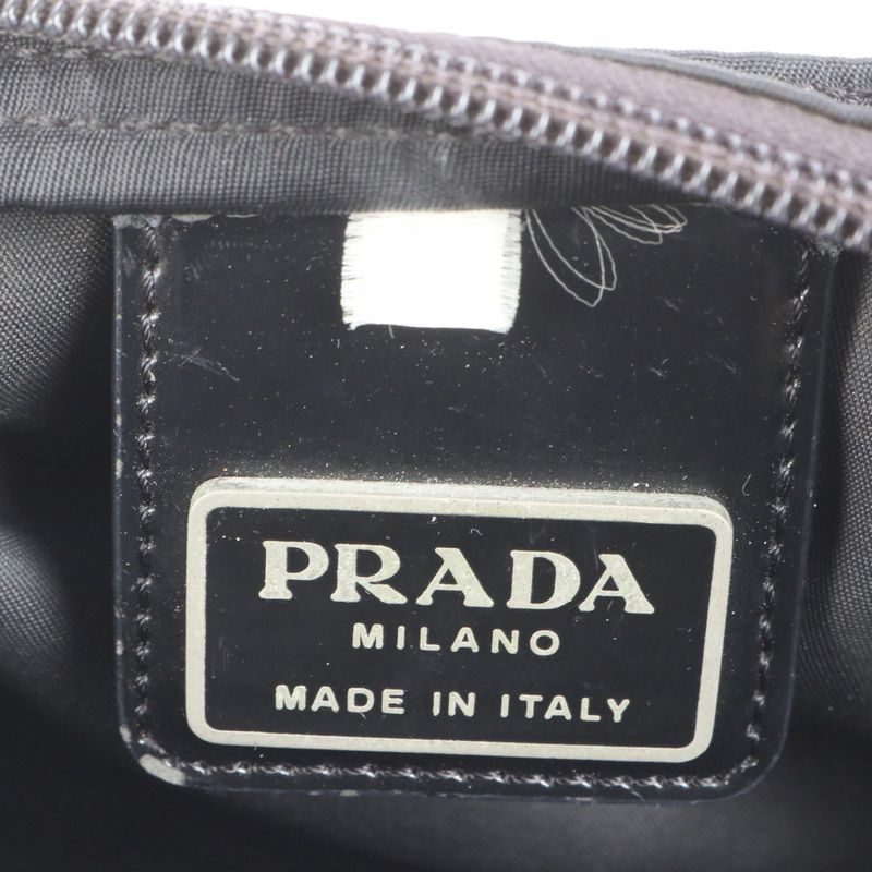 Prada Tessuto Nylon Triangle Logo Leather Shoulder Bag Crossbody Messenger