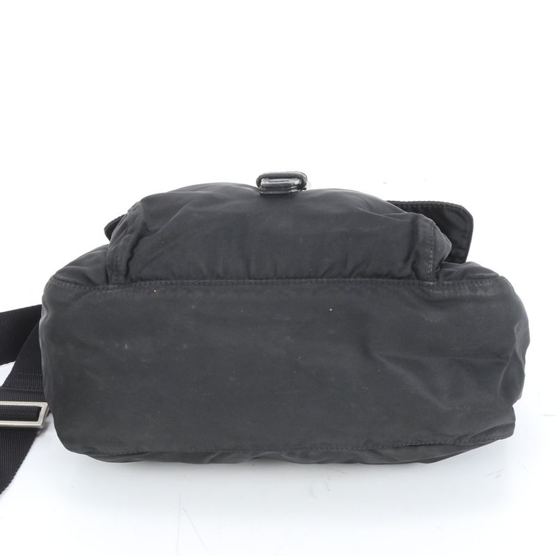 Prada Tessuto Nylon Triangle Logo Leather Shoulder Bag Crossbody Messenger