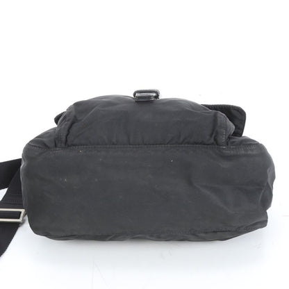 Prada Tessuto Nylon Triangle Logo Leather Shoulder Bag Crossbody Messenger