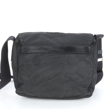 Prada Tessuto Nylon Triangle Logo Leather Shoulder Bag Crossbody Messenger