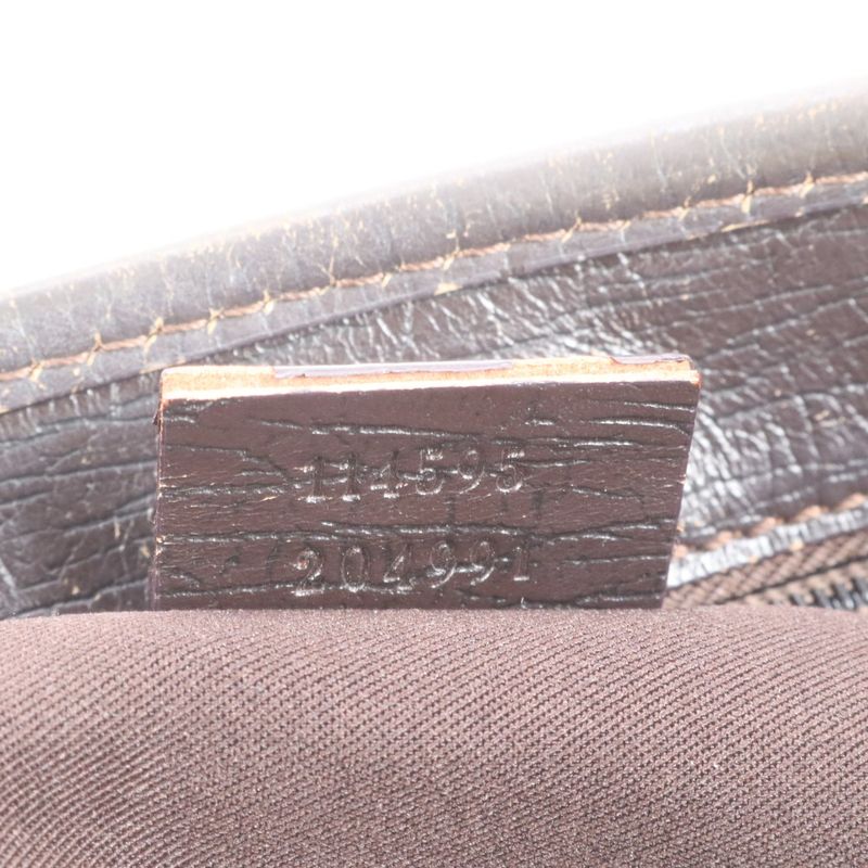 Gucci GG Supreme 114595 Leather Tote Bag Shoulder Beige Brown A4 Ladies EUE