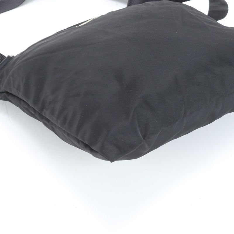 Prada Tessuto Nylon Triangle Logo Leather Shoulder Bag Crossbody Messenger