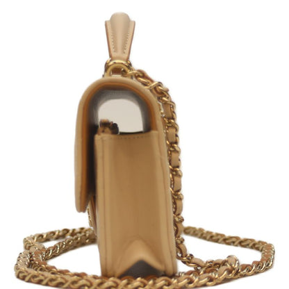 Chanel 22ss Ap3226 Bicolor Beige Lamb Ghardware Top Handle Chain Clutch Shoulder
