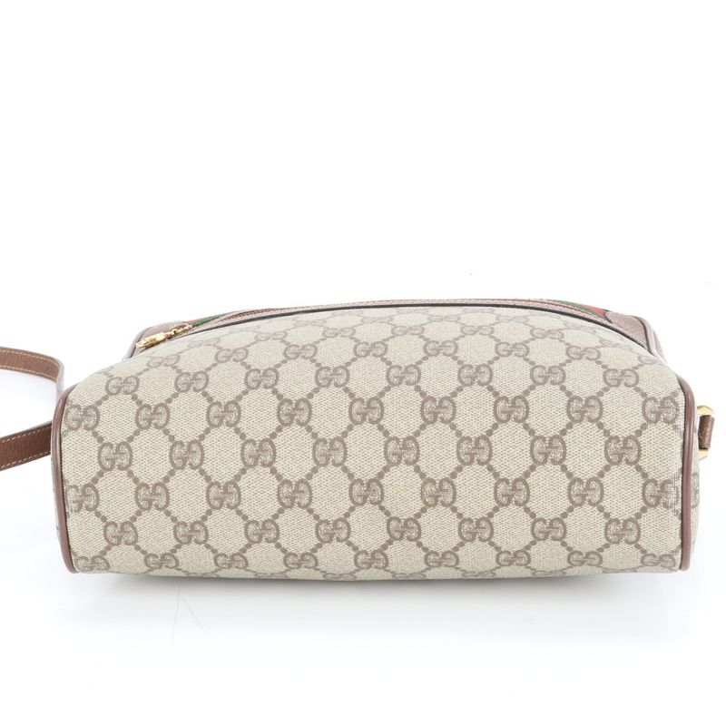 Vintage Old Gucci GG Supreme Sherry Line 001 56 Leather Shoulder Bag Crossbody