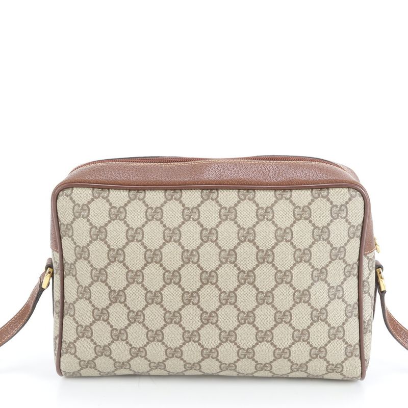 Vintage Old Gucci GG Supreme Sherry Line 001 56 Leather Shoulder Bag Crossbody