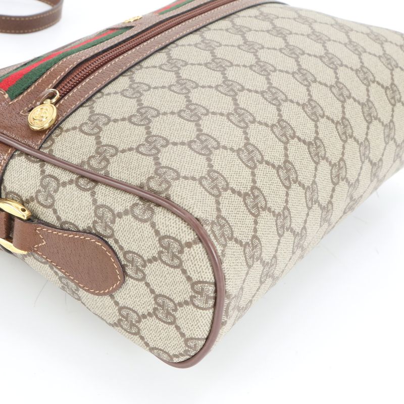 Vintage Old Gucci GG Supreme Sherry Line 001 56 Leather Shoulder Bag Crossbody